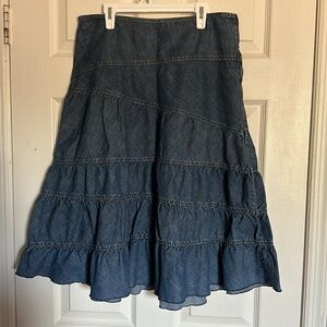 Dkny Blue Midi Skirt